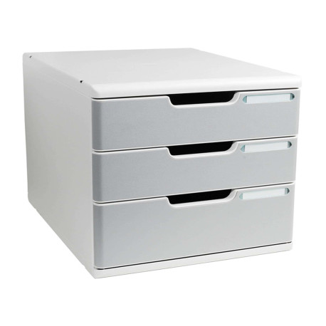 Cassettiera Modulo A4 - 28,8 x 32 x 35 cm - 3 cassetti - grigio/granito - Exacompta