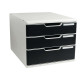 Cassettiera Modulo A4 - 28,8 x 32 x 35 cm - 3 cassetti - grigio/nero - Exacompta