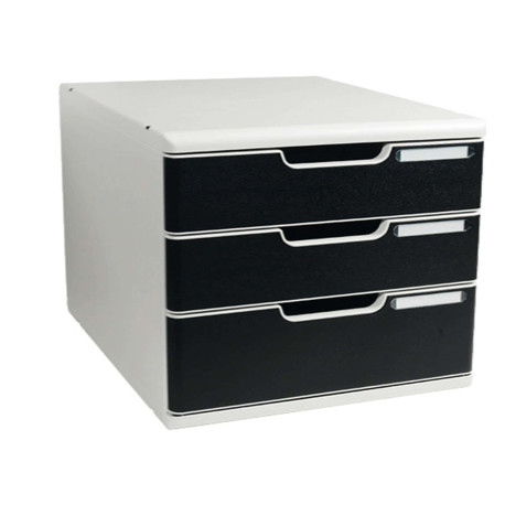 Cassettiera Modulo A4 - 28,8 x 32 x 35 cm - 3 cassetti - grigio/nero - Exacompta