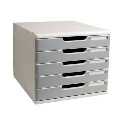 Cassettiera Modulo A4 - 28,8 x 32 x 35 cm - 5 cassetti - grigio/granito - Exacompta