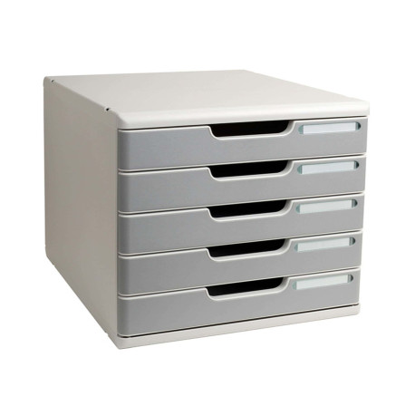 Cassettiera Modulo A4 - 28,8 x 32 x 35 cm - 5 cassetti - grigio/granito - Exacompta