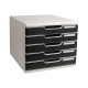 Cassettiera Modulo A4 - 28,8 x 32 x 35 cm - 5 cassetti - grigio/nero - Exacompta