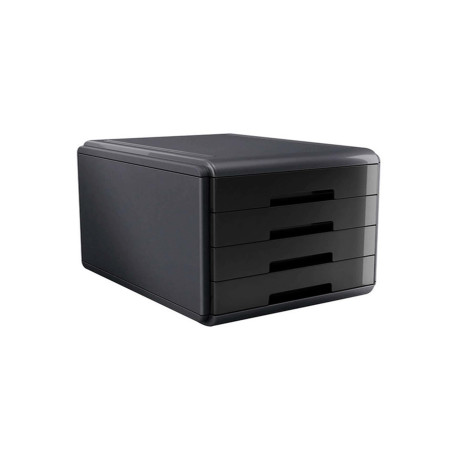 Cassettiera Mydesk - 29,5 x 38,5 x 28,2 cm - 4 cassetti da 4,5 cm - grigio/nero - Arda