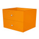 Cassettiera per casellario Rainbow - 2 cassetti - 32,5x28,8x32,5 cm - arancione