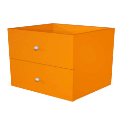 Cassettiera per casellario Rainbow - 2 cassetti - 32,5x28,8x32,5 cm - arancione