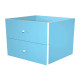 Cassettiera per casellario Rainbow - 2 cassetti - 32,5x28,8x32,5 cm - azzurro