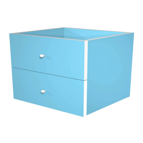 Cassettiera per casellario Rainbow - 2 cassetti - 32,5x28,8x32,5 cm - azzurro