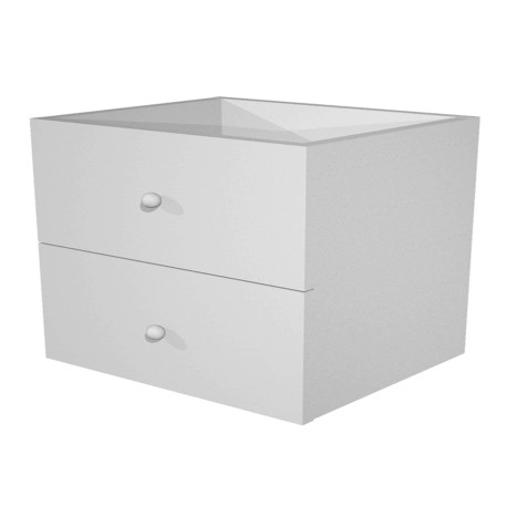 Cassettiera per casellario Rainbow - 2 cassetti - 32,5x28,8x32,5 cm - grigio alluminio