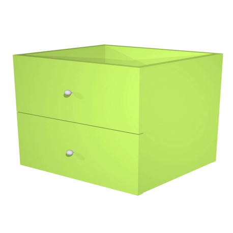 Cassettiera per casellario Rainbow - 2 cassetti - 32,5x28,8x32,5 cm - verde neon