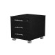 Cassettiera Prestige - 3 cassetti - con ruote -  41,8 x 52 x 61,5 cm - nero venato