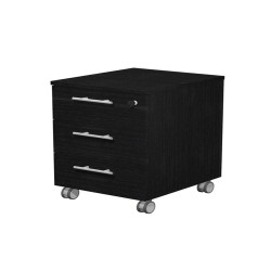 Cassettiera Prestige - 3 cassetti - con ruote -  41,8 x 52 x 61,5 cm - nero venato