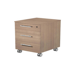 Cassettiera Prestige - 3 cassetti - con ruote - 41,8 x 52 x 61,5 cm - ciliegio arabis