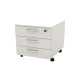 Cassettiera Rainbow - 3 cassetti - con ruote - 41 x 50 x 52,2 cm - bianco