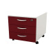 Cassettiera Rainbow - 3 cassetti - con ruote - 41 x 50 x 52,2 cm - bianco/prugna