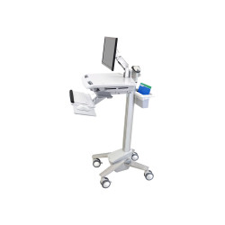 Ergotron StyleView - Carrello - per display LCD/dotazione PC - medico - plastica, Alluminio, acciaio placcato zinco - grigio, b