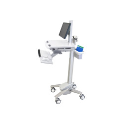 Ergotron StyleView - Carrello - per display LCD/dotazione PC - medico - plastica, Alluminio, acciaio placcato zinco - grigio, b