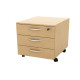 Cassettiera Rainbow - 3 cassetti - con ruote - 41 x 50 x 52,2 cm - faggio