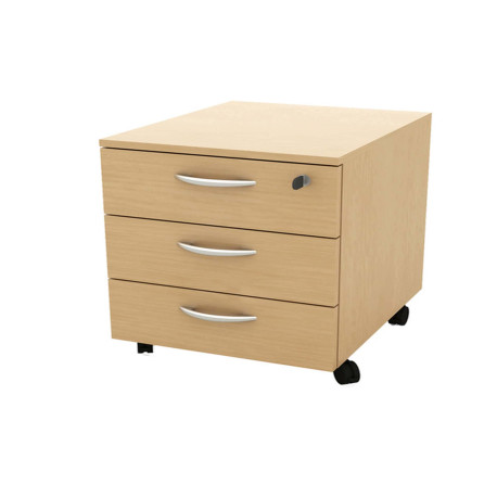 Cassettiera Rainbow - 3 cassetti - con ruote - 41 x 50 x 52,2 cm - faggio