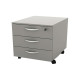 Cassettiera Rainbow - 3 cassetti - con ruote - 41 x 50 x 52,2 cm - grigio