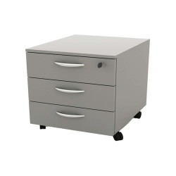 Cassettiera Rainbow - 3 cassetti - con ruote - 41 x 50 x 52,2 cm - grigio