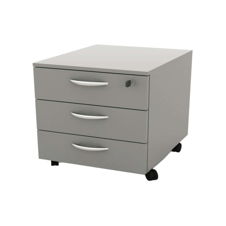 Cassettiera Rainbow - 3 cassetti - con ruote - 41 x 50 x 52,2 cm - grigio