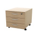 Cassettiera Rainbow - 3 cassetti - con ruote - 41 x 50 x 52,2 cm - rovere