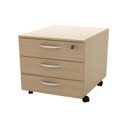 Cassettiera Rainbow - 3 cassetti - con ruote - 41 x 50 x 52,2 cm - rovere
