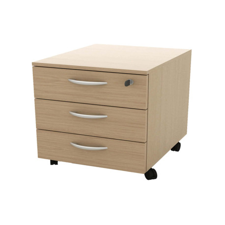 Cassettiera Rainbow - 3 cassetti - con ruote - 41 x 50 x 52,2 cm - rovere