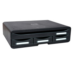 Cassettiera Toolbox  - 27 x 35,5 x 13,5 cm - 4 cassetti - nero - Exacompta