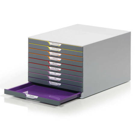 Cassettiera Varicolor - 28 x 35,6 x 29,2 cm - 10 cassetti - Durable