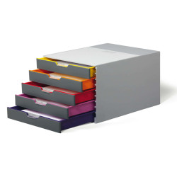 Cassettiera Varicolor - 28 x 35,6 x 29,2 cm - 5 cassetti - Durable
