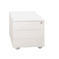 Cassettiere in metallo - 3 cassetti - 40 x 59 x 54 cm - bianco - Bertesi