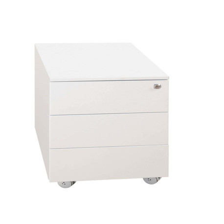 Cassettiere in metallo - 3 cassetti - 40 x 59 x 54 cm - bianco - Bertesi