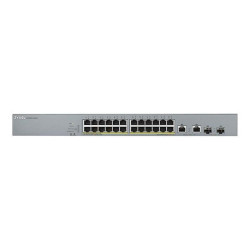 Zyxel GS1350-26HP - Switch - intelligente - 24 x 10/100/1000 (PoE+) + 2 x SFP Gigabit combo (uplink) - desktop, montabile su ra
