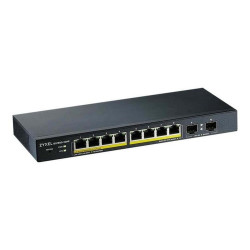 Zyxel GS1900-10HP - Switch - intelligente - 8 x 10/100/1000 (PoE+) + 2 x Gigabit SFP - desktop, montaggio a parete - PoE+ (77 W
