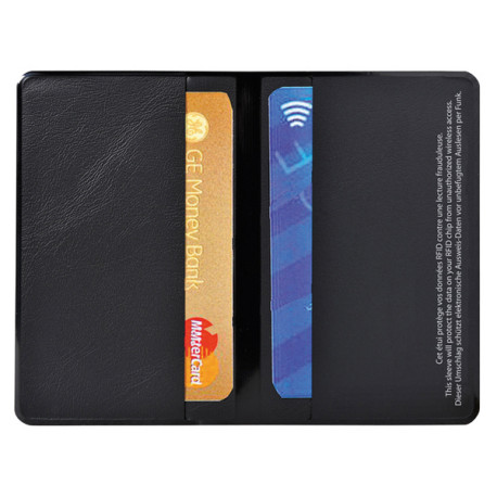 Portadocumenti RFID Hidentity Doppio per bancomat/carta di credito - PVC - 9,5 x 6 cm - nero - Exacompta