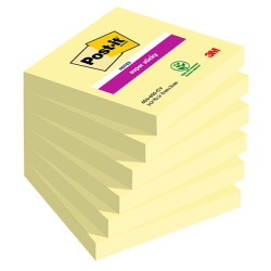 Blocco Post-it Super Sticky - 654-6SS-CY - 76 x 76 mm - giallo Canary - 90 fogli - Post-it - conf. 6 pezzi