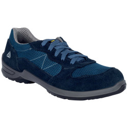 Calzatura di sicurezza Como2 S1P SR - pelle scamosciata/poliestere mesh - numero 42 - blu - Deltaplus