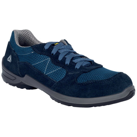 Calzatura di sicurezza Como2 S1P SR - pelle scamosciata/poliestere mesh - numero 42 - blu - Deltaplus