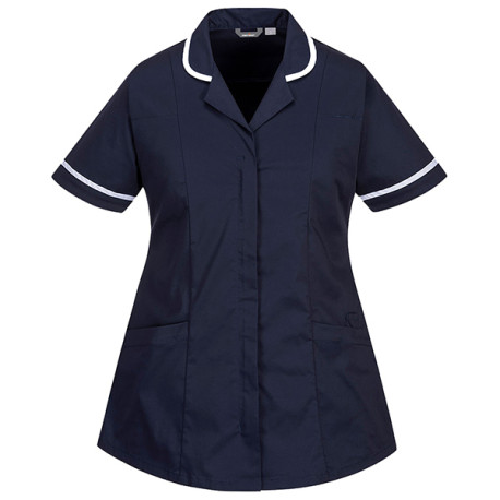 Camice da donna - maniche corte - elasticizzato - taglia S - blu navy - Portwest