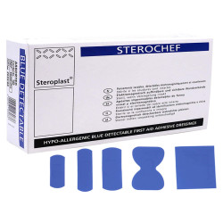 Cerotti detectabili - sterili - 5 misure assortite - blu - conf. 100 pezzi - PVS