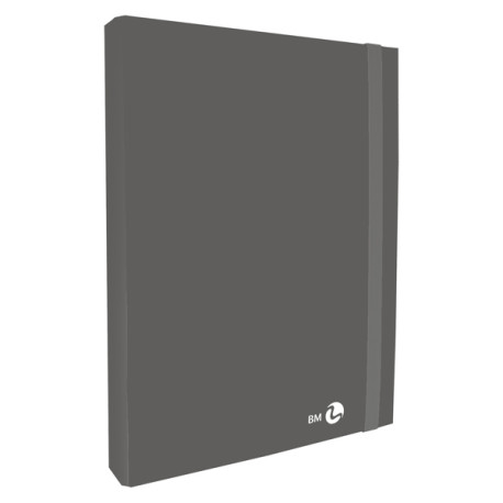Cartella progetto con elastico - 25 x 34 cm - dorso 3 cm - grigio scuro - BM