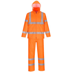 Completo antipioggia HiVi - ripiegabile - impermeabile - XL - arancione fluo - Portwest
