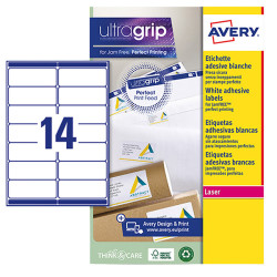 Etichette adesive L7163 - in carta - angoli arrotondati - laser - permanenti - 99,1 x 38,1 mm - 14 et/fg - 15 fogli - bianco - 