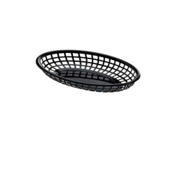 Cestino americano ovale - in plastica - 27,5 x 17,5 x 4 cm - nero - Leone