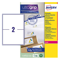 Etichette adesive L7168 - in carta - angoli arrotondati - laser - permanenti - 199,6 x 143,5 mm - 2 et/fg - 15 fogli - bianco -