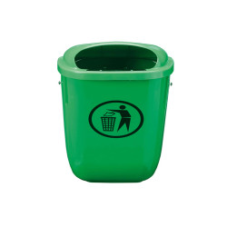 Cestino gettacarte Classic - da esterni - 40,4 x 34,8 x 74,5 cm - 50 L - PP - verde - Medial