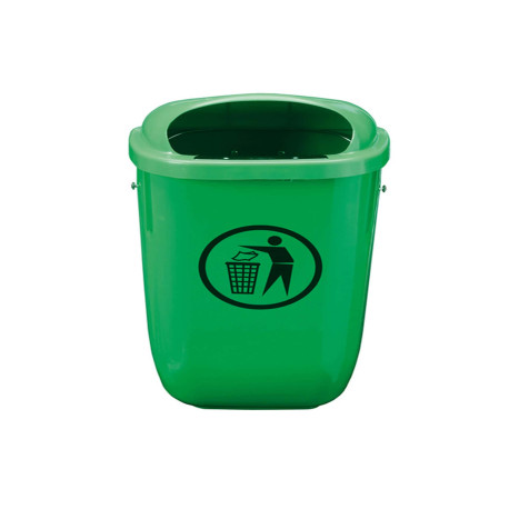 Cestino gettacarte Classic - da esterni - 40,4 x 34,8 x 74,5 cm - 50 L - PP - verde - Medial