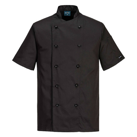 Giacca cuoco Kent - maniche corte - taglia XL - nero - Portwest