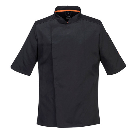 Giacca cuoco MeshAir Pro - maniche corte - taglia L - nero - Portwest